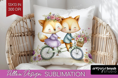 Couple Animals Pillow Sublimation - Valentines Day Pillow Product Image 1