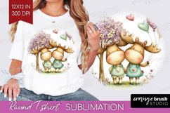 Couple Animals Round Tshirt Background - Valentines Day PNG Product Image 1