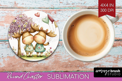 Couple Animals Round Coaster - Valentines Day Coaster PNG Product Image 1