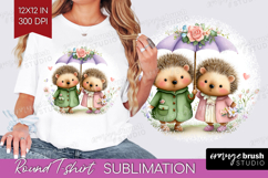 Couple Animals Round Tshirt Background - Valentines Day PNG Product Image 1