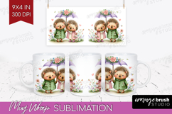 Couple Animals Mug Wrap - Valentines Day Mug PNG Sublimation Product Image 1