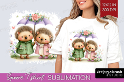 Couple Animals Square Tshirt Background - Valentines Day PNG Product Image 1