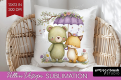 Couple Animals Pillow Sublimation - Valentines Day Pillow Product Image 1