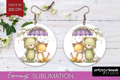 Couple Animals Round Earrings - Valentines Day PNG Product Image 1