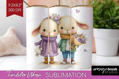 Couple Animals Tumbler Wrap - Valentines Day Tumbler PNG Product Image 1