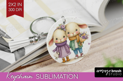 Couple Animals Keychain PNG - Valentines Day Keychain Product Image 1