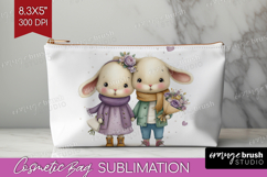 Couple Animals Cosmetic Bag - Valentines Day Makeup Bag PNG Product Image 1