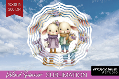 Couple Animals Wind Spinner Sublimation PNG - Valentines Day Product Image 1