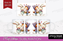 Couple Animals Mug Wrap - Valentines Day Mug PNG Sublimation Product Image 1
