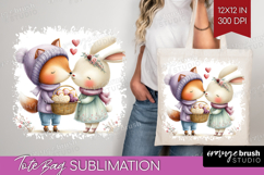 Couple Animals Tote Bag - Valentines Day Tote Bag PNG Product Image 1