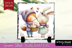 Couple Animals Slate PNG - Valentines Day Square Slate Product Image 1