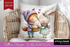 Couple Animals Pillow Sublimation - Valentines Day Pillow Product Image 1