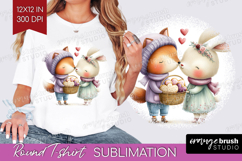 Couple Animals Round Tshirt Background - Valentines Day PNG Product Image 1