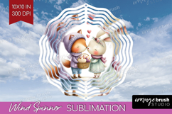 Couple Animals Wind Spinner Sublimation PNG - Valentines Day Product Image 1