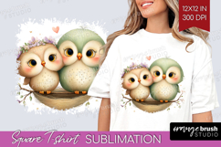 Couple Animals Square Tshirt Background - Valentines Day PNG Product Image 1