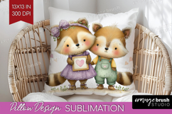Couple Animals Pillow Sublimation - Valentines Day Pillow Product Image 1