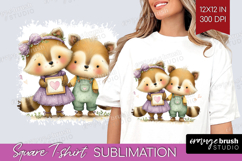 Couple Animals Square Tshirt Background - Valentines Day PNG Product Image 1