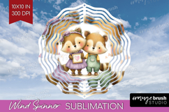 Couple Animals Wind Spinner Sublimation PNG - Valentines Day Product Image 1