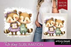 Couple Animals Tote Bag - Valentines Day Tote Bag PNG Product Image 1