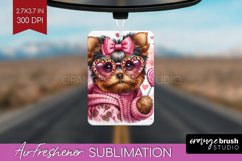 Valentine Dog Air Freshener PNG - Cute Puppy PNG Sublimation Product Image 1