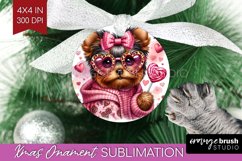 Valentine Dog Ornament PNG - Cute Puppy PNG Sublimation Product Image 1