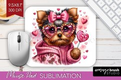 Valentine Dog Mouse Pad Sublimation - Cute Puppy Mousepad Product Image 1