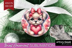 Valentine Dog Ornament PNG - Cute Puppy PNG Sublimation Product Image 1