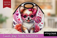 Valentine Dog Lunch Bag - Cute Puppy Lunch Bug PNG Product Image 1