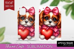 Valentine Dog Phone Case PNG - Cute Puppy Case PNG Product Image 1
