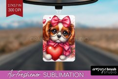 Valentine Dog Air Freshener PNG - Cute Puppy PNG Sublimation Product Image 1