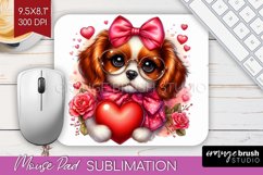 Valentine Dog Mouse Pad Sublimation - Cute Puppy Mousepad Product Image 1