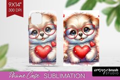 Valentine Dog Phone Case PNG - Cute Puppy Case PNG Product Image 1