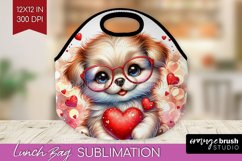 Valentine Dog Lunch Bag - Cute Puppy Lunch Bug PNG Product Image 1