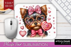 Valentine Dog Mouse Pad Sublimation - Cute Puppy Mousepad Product Image 1
