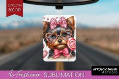 Valentine Dog Air Freshener PNG - Cute Puppy PNG Sublimation Product Image 1