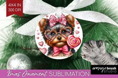 Valentine Dog Ornament PNG - Cute Puppy PNG Sublimation Product Image 1
