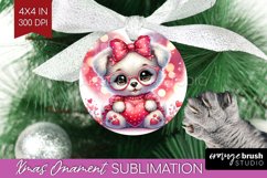 Valentine Dog Ornament PNG - Cute Puppy PNG Sublimation Product Image 1