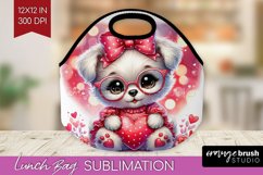 Valentine Dog Lunch Bag - Cute Puppy Lunch Bug PNG Product Image 1