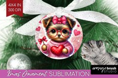 Valentine Dog Ornament PNG - Cute Puppy PNG Sublimation Product Image 1