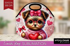 Valentine Dog Lunch Bag - Cute Puppy Lunch Bug PNG Product Image 1