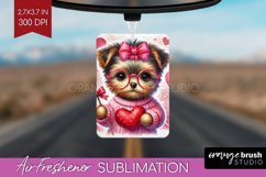 Valentine Dog Air Freshener PNG - Cute Puppy PNG Sublimation Product Image 1