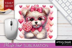 Valentine Dog Mouse Pad Sublimation - Cute Puppy Mousepad Product Image 1