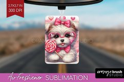 Valentine Dog Air Freshener PNG - Cute Puppy PNG Sublimation Product Image 1