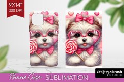 Valentine Dog Phone Case PNG - Cute Puppy Case PNG Product Image 1