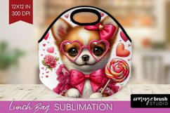 Valentine Dog Lunch Bag - Cute Puppy Lunch Bug PNG Product Image 1