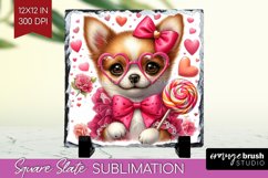 Valentine Dog Slate PNG - Cute Puppy Square Slate Product Image 1