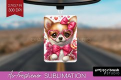 Valentine Dog Air Freshener PNG - Cute Puppy PNG Sublimation Product Image 1