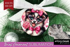 Valentine Dog Ornament PNG - Cute Puppy PNG Sublimation Product Image 1