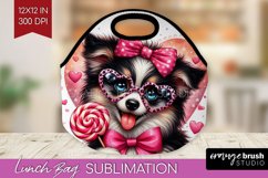 Valentine Dog Lunch Bag - Cute Puppy Lunch Bug PNG Product Image 1