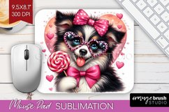 Valentine Dog Mouse Pad Sublimation - Cute Puppy Mousepad Product Image 1